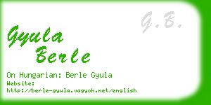 gyula berle business card